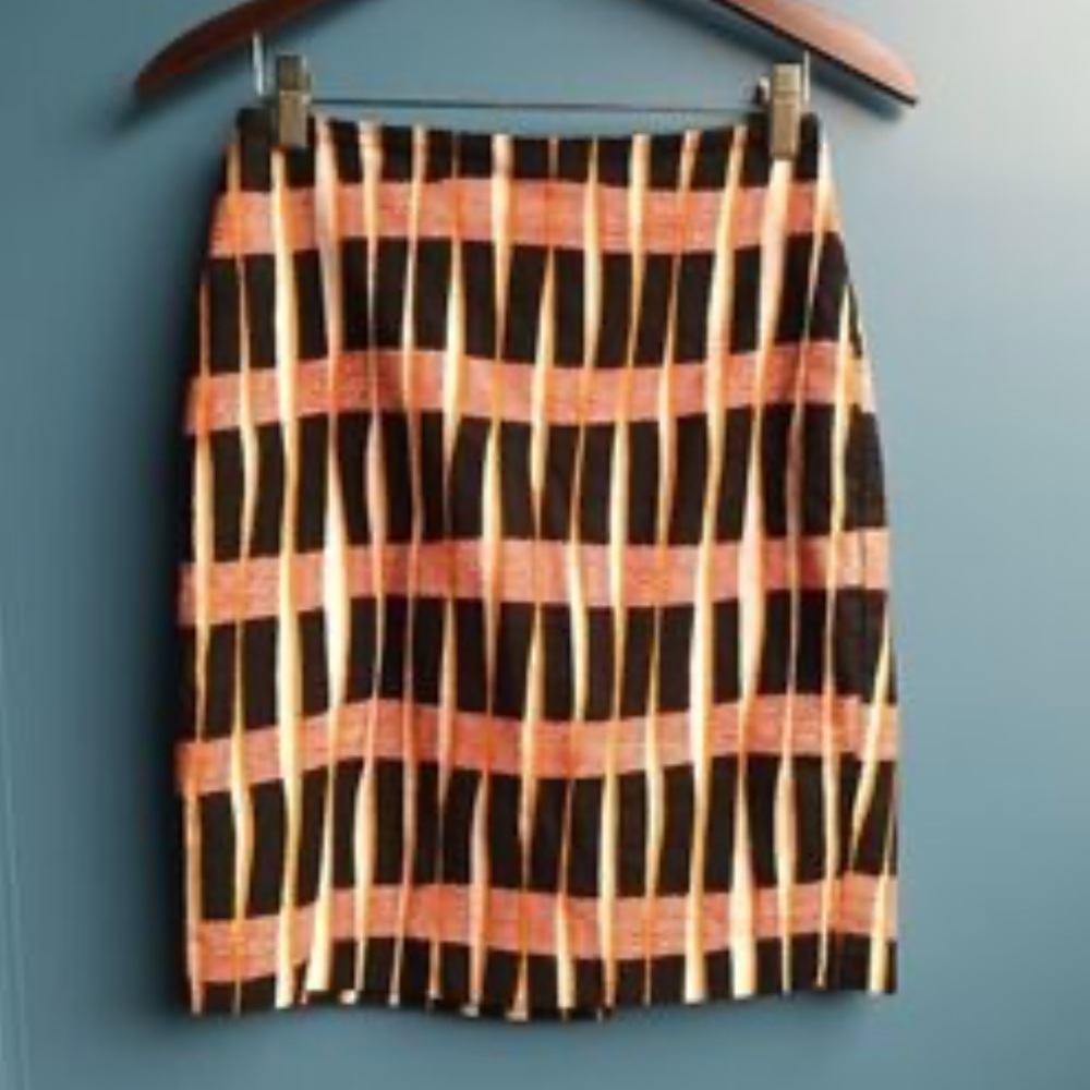 Ann Taylor Factory Pink and Orange Patterned Skirt Size 8